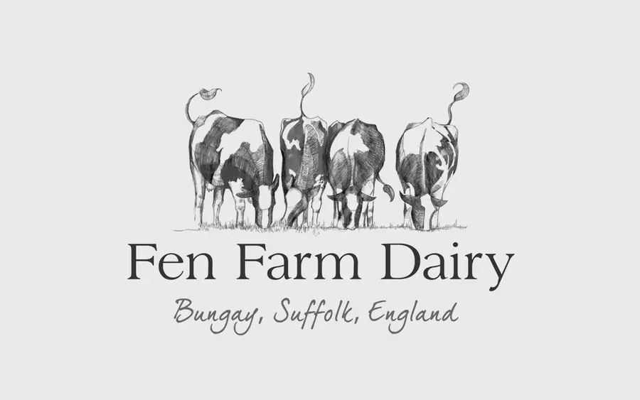 Fen Farm Dairy logo with illustrated cows — Bungay, Suffolk, England