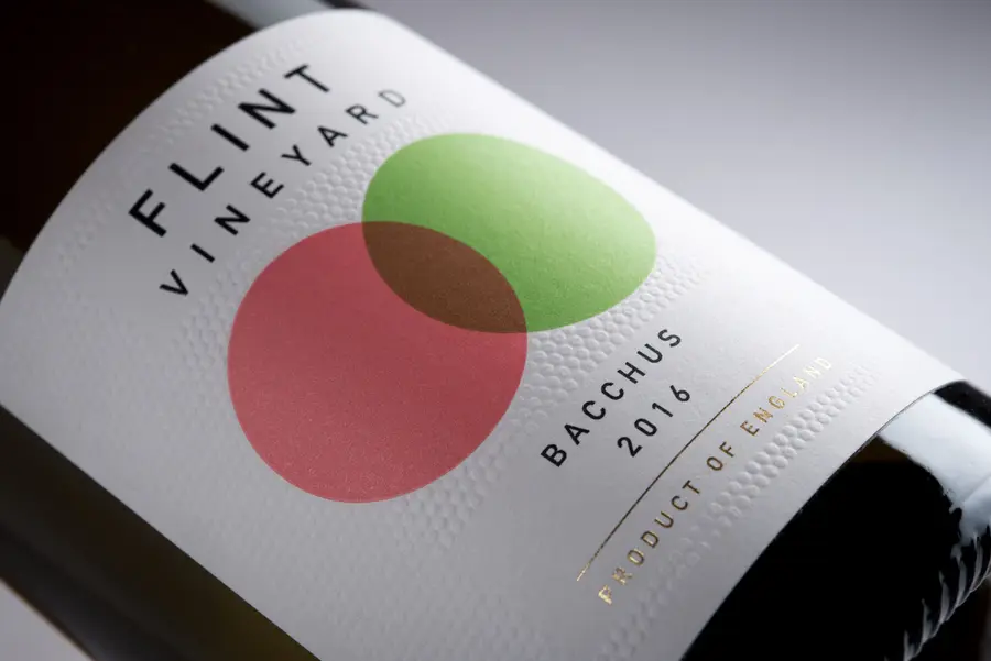 Flint Vineyard wine label artwork with overlapping coloured circles