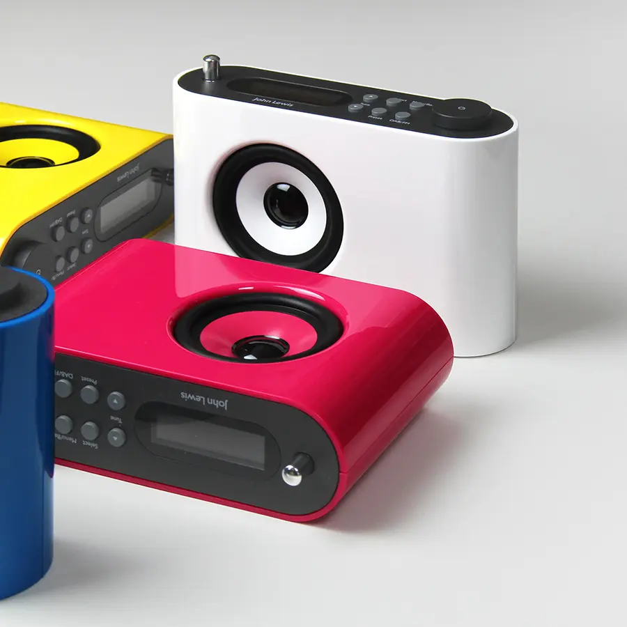 John Lewis Note radios in a range of colours