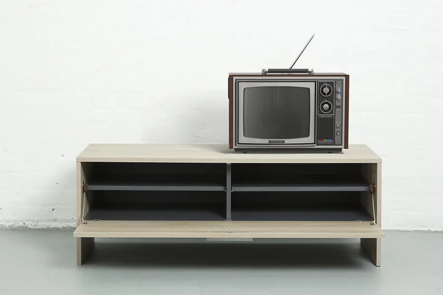 John Lewis & Partners — TV Furniture — low wood oak open (product and furniture)